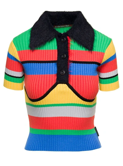 Shop Andersson Bell Multicolor Nelly Striped Pull In Viscose Woman