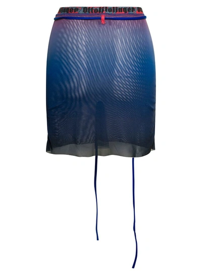 Shop Ottolinger Multicolor Wrap Skirt With Branded Band In Faded Effect Mesh Woman