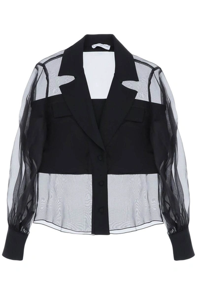 Shop Mvp Wardrobe 'rodeo Drive' Shirt In Silk Organza In Black