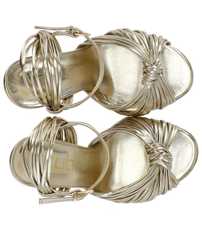 Shop Ncub Platinum Heeled Sandal With Bow