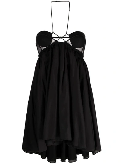Shop Nensi Dojaka Short Dress With Sweetheart Neckline In Black