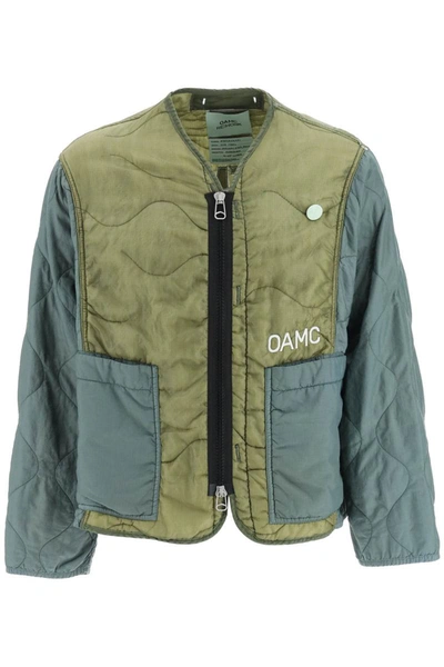 Shop Oamc 'peacemaker' Quilted Liner Jacket In Green