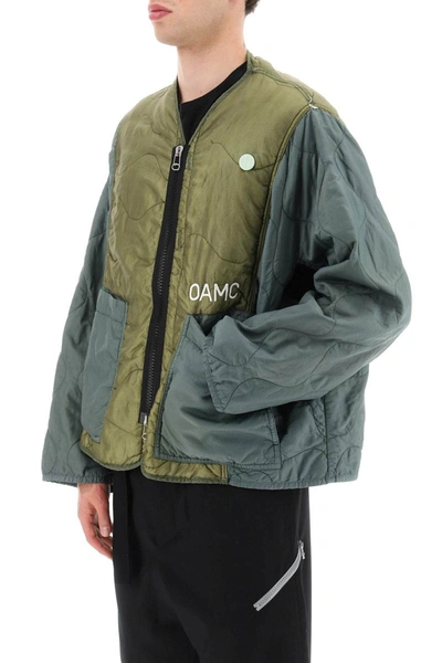 Shop Oamc 'peacemaker' Quilted Liner Jacket In Green