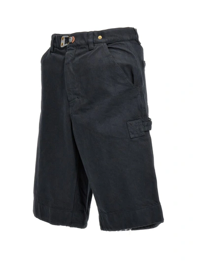 Objects Iv Life Deadstock Cotton Denim Carpenter Shorts In Blue
