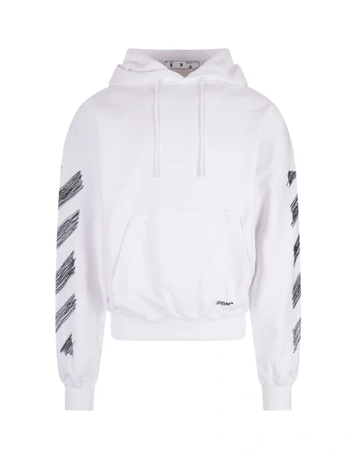 Shop Off-white Off- Diag Scribble Hoodie In White