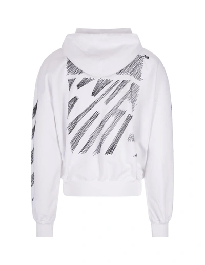 Shop Off-white Off- Diag Scribble Hoodie In White