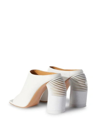 Off-white High-heel Leather Mules In White