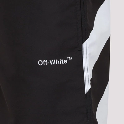 Shop Off-white Diag Surfer Logo Printed Swim Shorts Swimwear In Black
