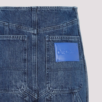 Shop Off-white Cut-out Denim Mini Skirt In Blue
