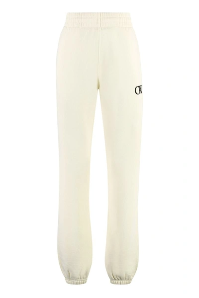 Shop Off-white Cotton Sweatpants In Panna