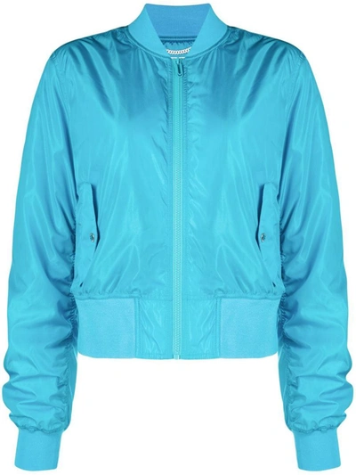 Shop Off-white Diag Print Bomber Jacket In Blue