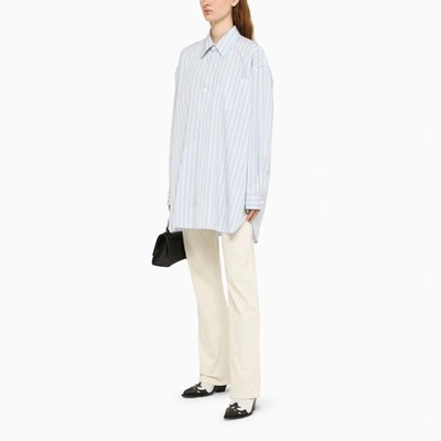 Shop Our Legacy Striped Oversize Shirt In Light Blue