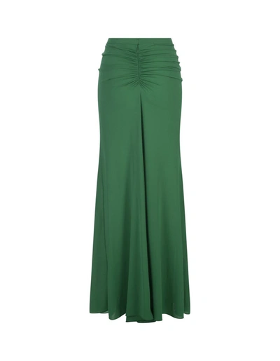 Shop Rabanne Paco  Draped Skirt In Emerald Jersey In Green
