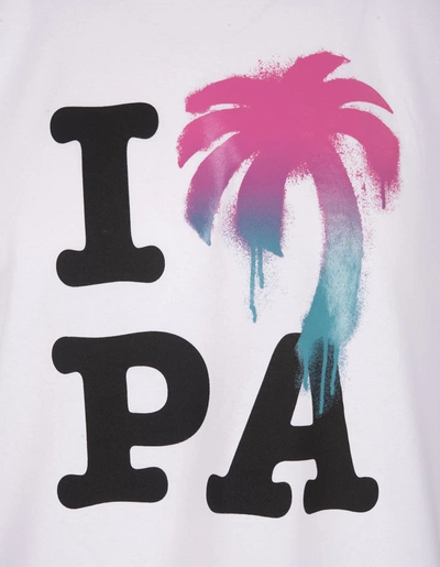 Shop Palm Angels "i Love Pa" Over T-shirt In White