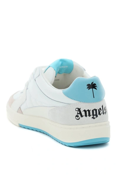 Shop Palm Angels 'palm University' Leather Sneakers In Multicolor
