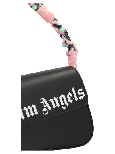 Shop Palm Angels 'plaited Bandana Crash' Shoulder Bag In White/black