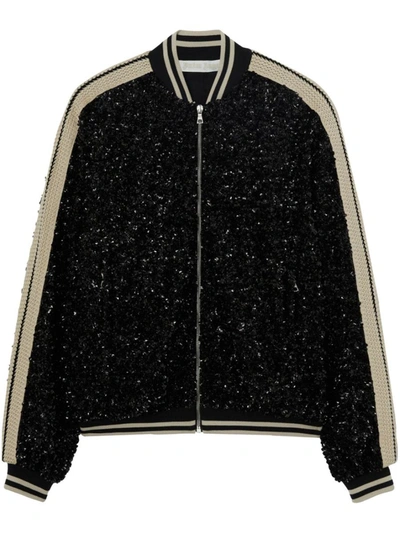 Shop Palm Angels Bomber Jacket With Logo In Black