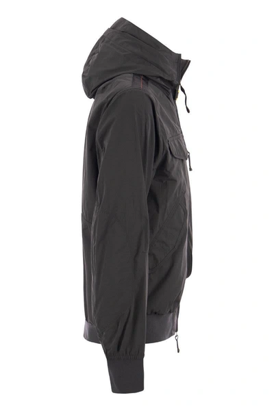 Shop Parajumpers Gobi Spring - Hooded Bomber Jacket In Dark Grey