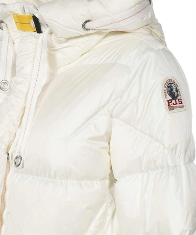 Shop Parajumpers Leonie Long Hooded Down Jacket In White