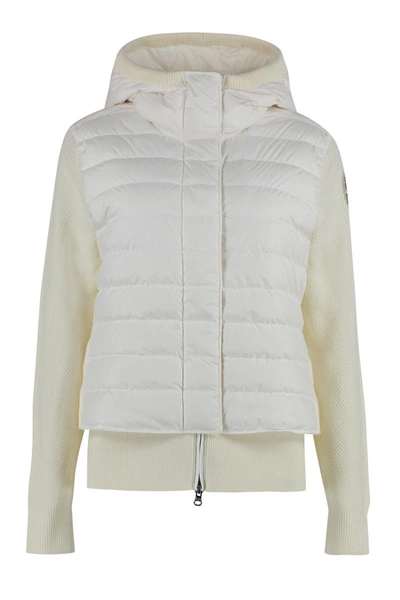Shop Parajumpers Nina Knit Jacket With Padded Panels In Panna
