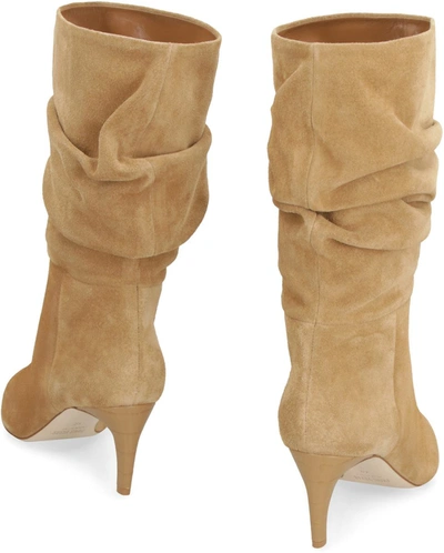 Shop Paris Texas Slouchy Suede Knee High Boots In Camel