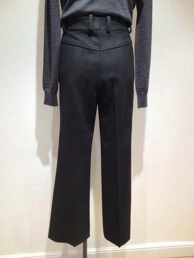 Shop Patou Wool Flared Trousers In Black
