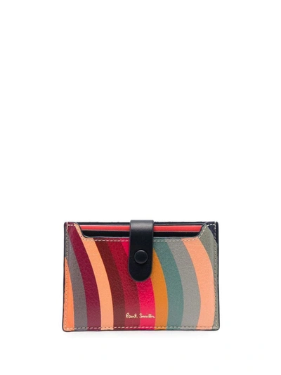 Shop Paul Smith Swirl Leather Credit Card Case In Multicolour