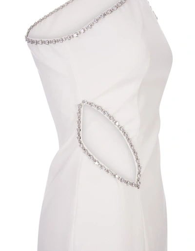 Shop Philipp Plein One-shoulder Mini Dress In Cady In White