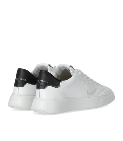Shop Philippe Model Temple White Black Leather Sneaker