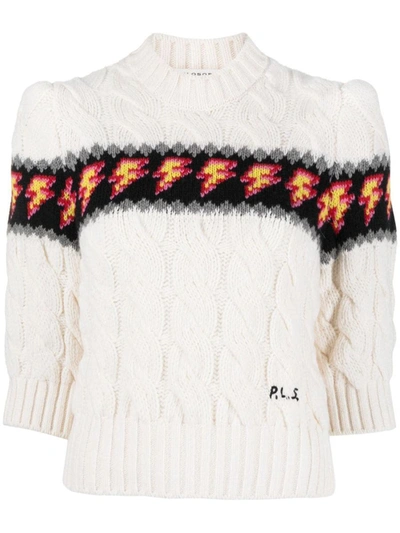 Shop Philosophy Di Lorenzo Serafini Chunky-cable Knit Jumper In Ivory