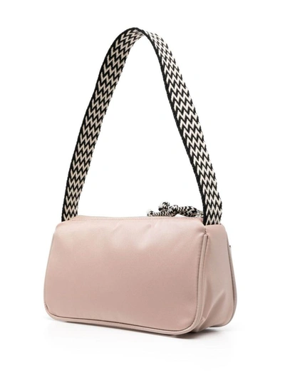 Shop Lanvin Pink Curb Shoulder Bag With Multicolored Strap In Nylon Woman