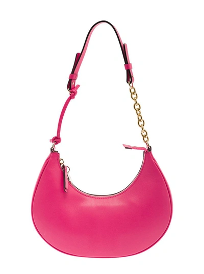 Shop Red Valentino Pink To The Moon And Red Shoulder Bag In Leather Woman