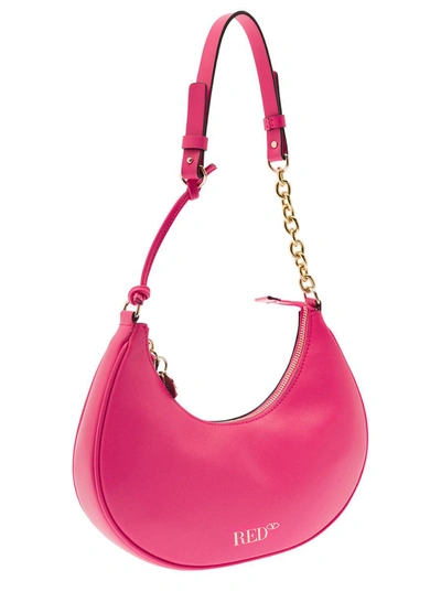 Shop Red Valentino Pink To The Moon And Red Shoulder Bag In Leather Woman