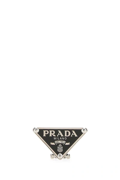Shop Prada Earrings In Silver