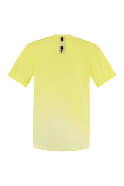 Shop Premiata Cotton T-shirt With Logo In Fluo Yellow