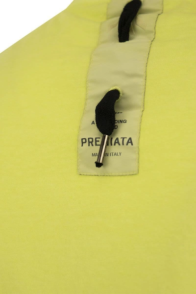 Shop Premiata Cotton T-shirt With Logo In Fluo Yellow