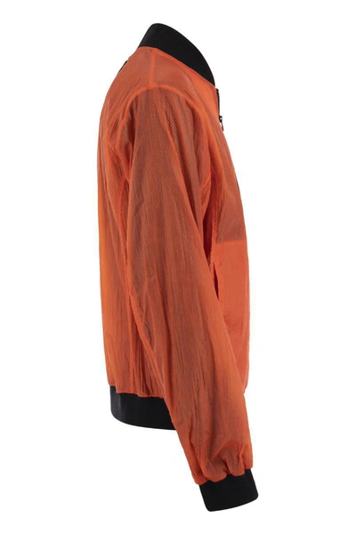 Shop Premiata Lightweight Nylon Bomber Jacket In Orange