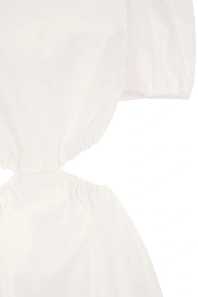 Shop Red Valentino Cotton Dress With Ribbon In White