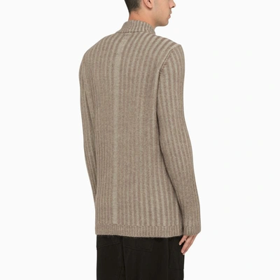 Shop Rick Owens Beige Blend Crew Neck Sweater In Grey