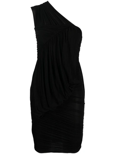 Shop Rick Owens One-shoulder Short Dress In Black