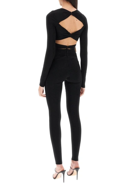 Shop Roberto Cavalli Long-sleeved Jumpsuit With Cut-outs In Black