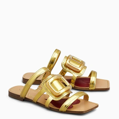 Shop Roger Vivier Gold Gladiator Sandals In In Yellow