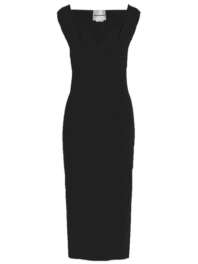 Shop Roland Mouret Stretch Midi Dress In Black