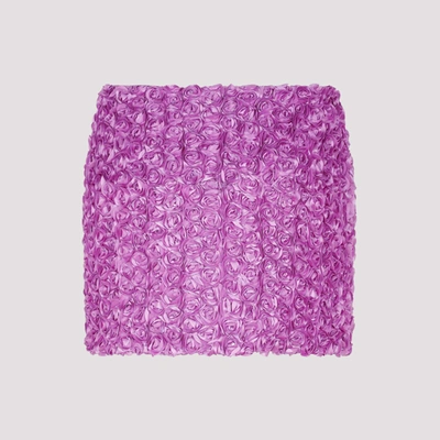 Shop Rotate Birger Christensen Rotate  3d Flower Mini Skirt In Pink &amp; Purple