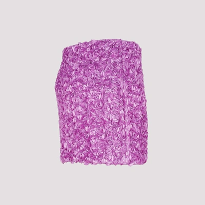 Shop Rotate Birger Christensen Rotate  3d Flower Mini Skirt In Pink &amp; Purple