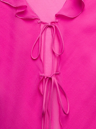 Shop The Andamane Ruffle-detail Blouse In Pink Silk Woman
