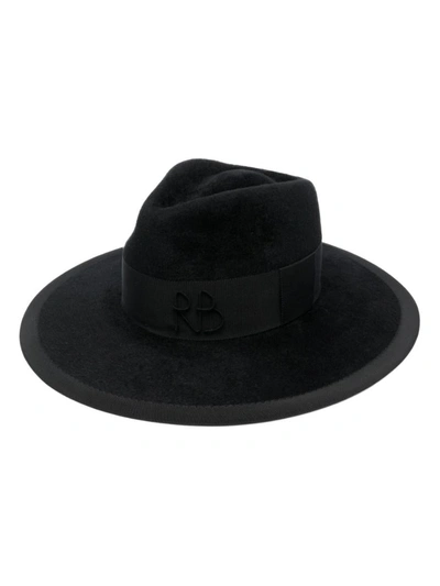 Ruslan Baginskiy Wide Brim Wool Felt Fedora Hat In Black