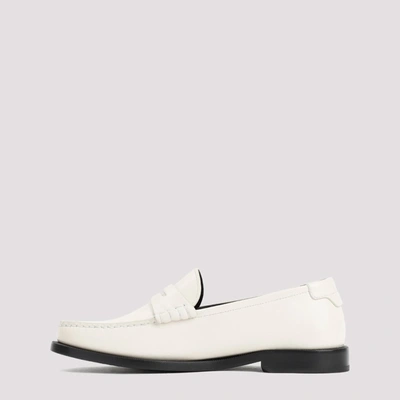 Shop Saint Laurent Leather Loafers Shoes In Nude &amp; Neutrals