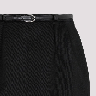 Shop Saint Laurent Wool Mni Skirt In Black