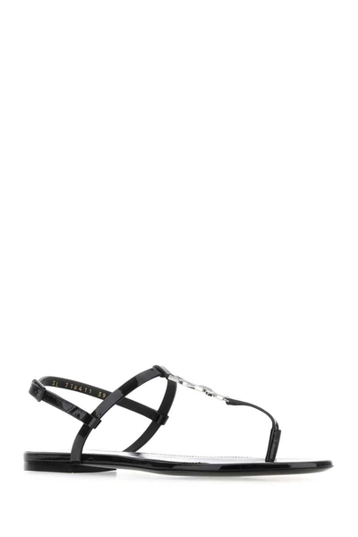 Saint Laurent Cassandra Open-toe Sandals In Black